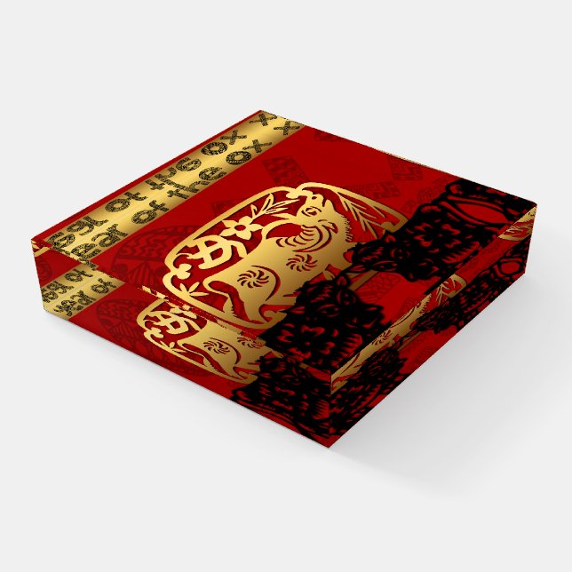Cute Ox Chinese Year Zodiac Birthday PW Paperweight (Angled)
