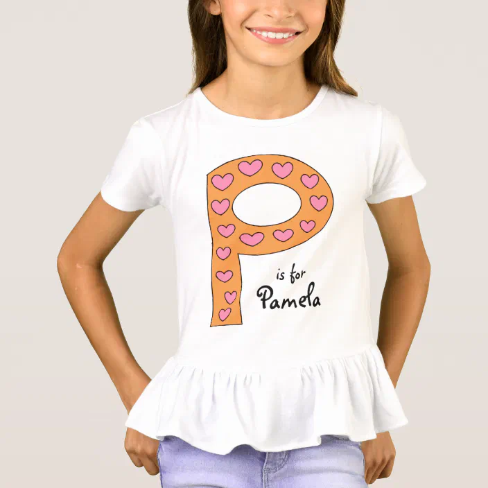 Cute Girl Shirt Monogrammed Shirt Girls Monogrammed Shirt Name with Initial Shirt Pink Initial Shirt w Name Custom Monogrammed Shirt