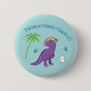 Cute Pachycephalosaurus Button