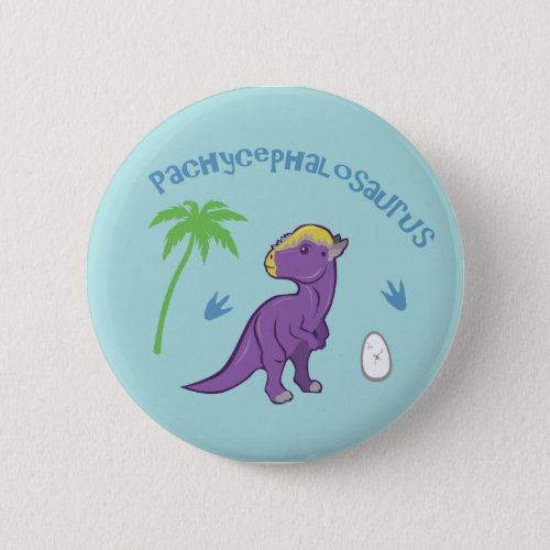 Cute Pachycephalosaurus Button