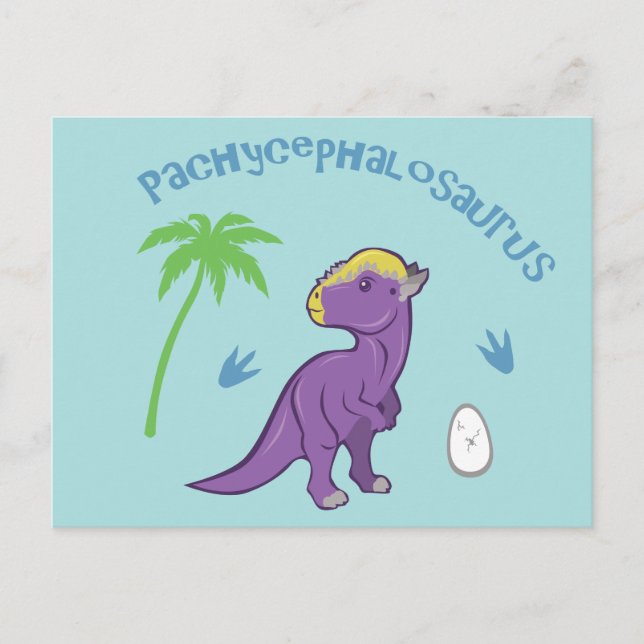 Cute Pachycephalosaurus Postcard (Front)