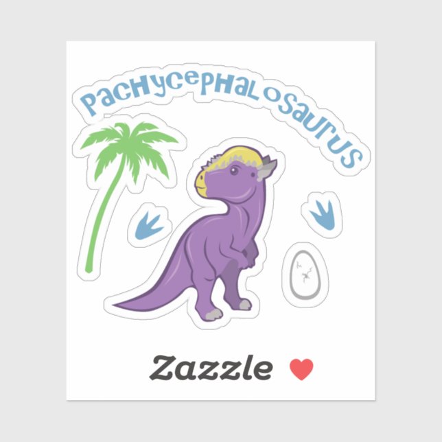 Cute Pachycephalosaurus Sticker (Sheet)
