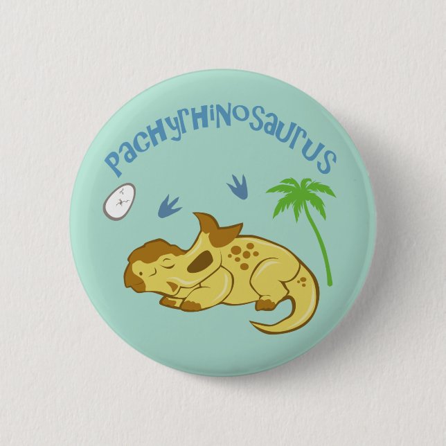 Cute Pachyrhinosaurus Pinback Button (Front)