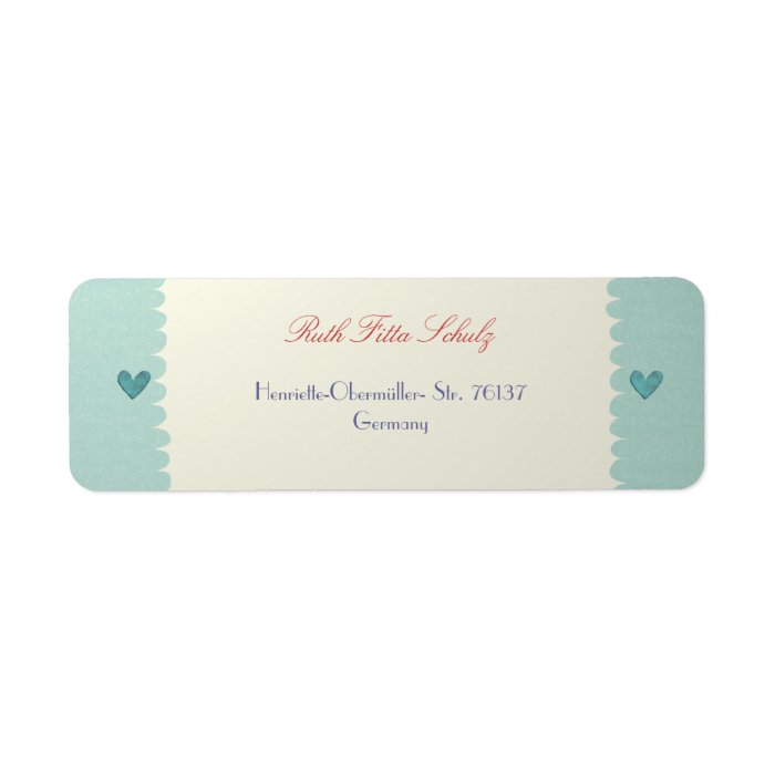 Cute Packaging blue heart adress shipping  Labels