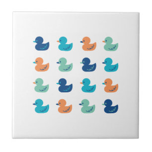 Cute Paddling of Ducks Art Ceramic Tile