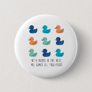 Cute Paddling of Ducks Art II Button