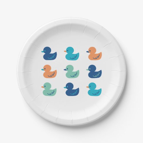 Cute Paddling of Ducks Art II Paper Plates