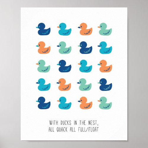 Cute Paddling of Ducks Art Poster