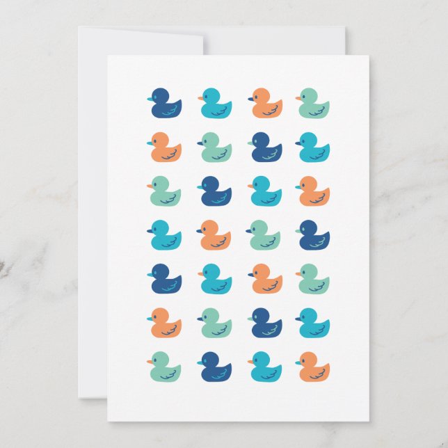 Cute Paddling of Ducks Art Thank You Card (Back)