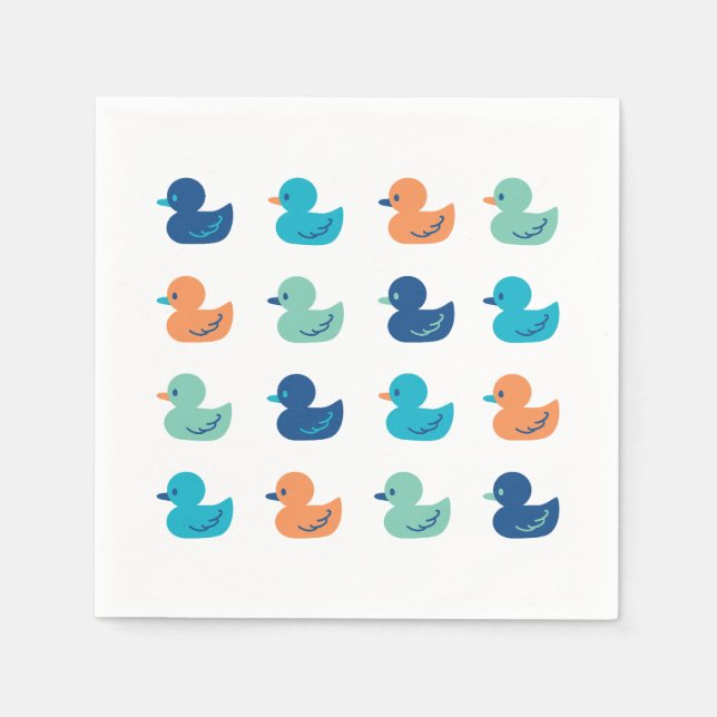 Cute Paddling of Ducks Art Throw Pillow Napkins (Front)