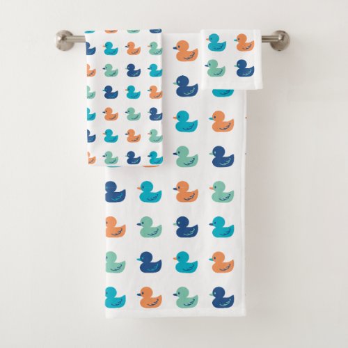 Cute Paddling of Ducks Pattern Bath Towel Set
