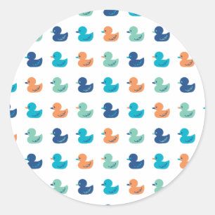 Cute Paddling of Ducks Pattern Classic Round Sticker