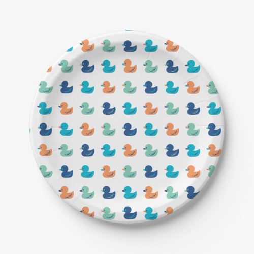 Cute Paddling of Ducks Pattern Paper Plates