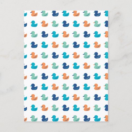 Cute Paddling of Ducks Pattern Postcard