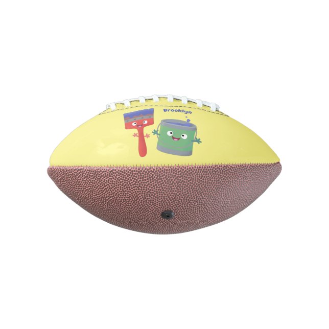 Cute paintbrush and paint cartoon characters football (Rotated 270)