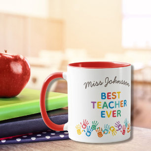 Cute Painted Hands Teacher Appreciation Mug