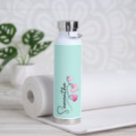 Cute Painted Hearts Personalized Water Bottle<br><div class="desc">This personalized insulated bottle features a cute pattern of watercolor hearts in shades of pink over a light teal background. Great for keeping those summertime drinks cold or for adding warm feeling for your loved ones over the cold months! Makes a great gift for her! Font styles, and colors can...</div>