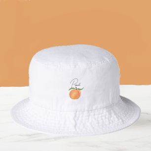 Cute Painted Peach Fruit Illustration Bucket Hat
