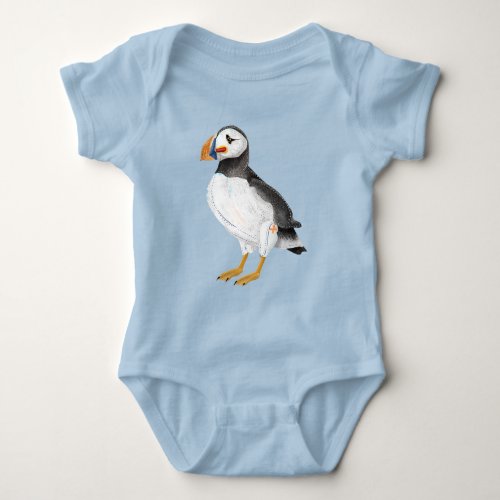 Cute painted puffin baby bodysuit
