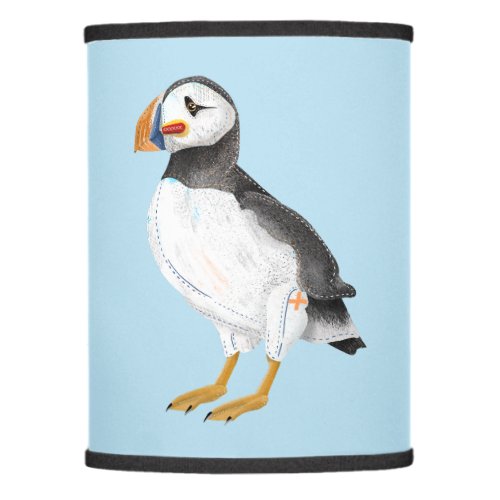 Cute painted puffin lamp shade