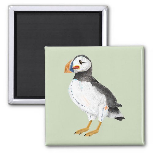 Cute painted puffin magnet