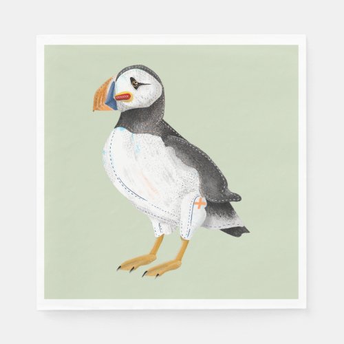 Cute painted puffin napkins