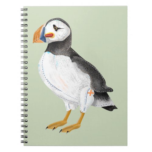 Cute painted puffin notebook