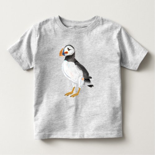 Cute painted puffin toddler t_shirt
