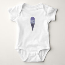 Cute Painted Purple Ice Cream Cone Baby Shirt