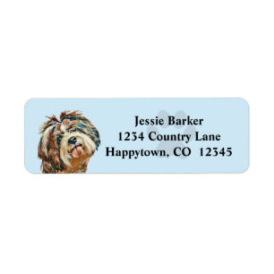 Cute Painted Shih Tzu Face Return Address Label