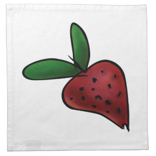 Cute Painted Strawberry Illustration Napkin