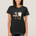 Cute Painter Storks Artisan Painting Drawer T-Shirt<br><div class="desc">Cute Painter Storks Artisan Painting Drawer</div>