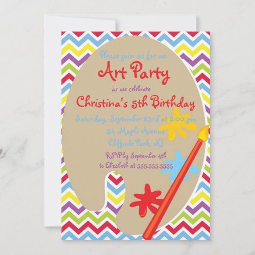 Cute Painting Art Party Birthday Invitations