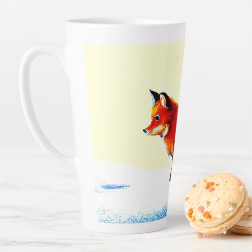 Cute Painting Of a Red Fox Buy Now Latte Mug