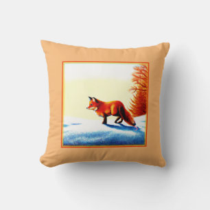 Cute Painting Of a Red Fox. Buy Now Throw Pillow