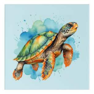 Cute Painting Turtle Acrylic Print