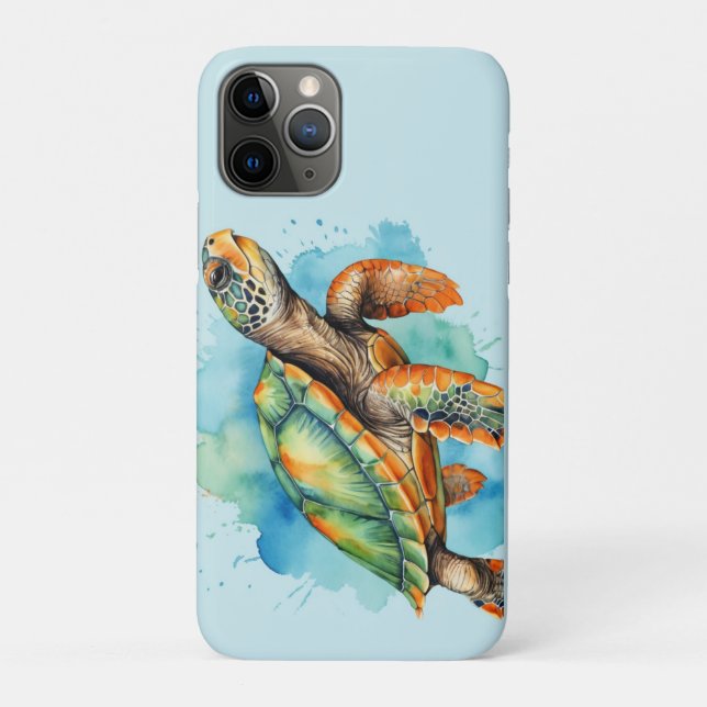 Cute Painting Turtle Case-Mate iPhone Case (Back)