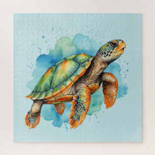 Cute Painting Turtle Jigsaw Puzzle