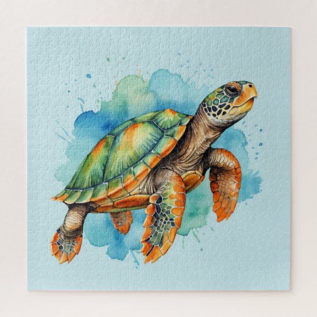 Cute Painting Turtle Jigsaw Puzzle (Vertical)