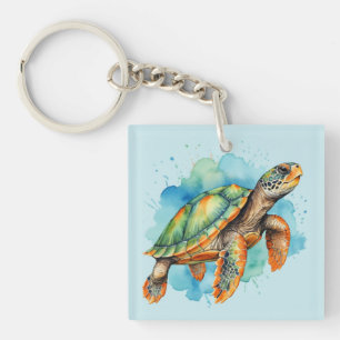 Cute Painting Turtle Keychain