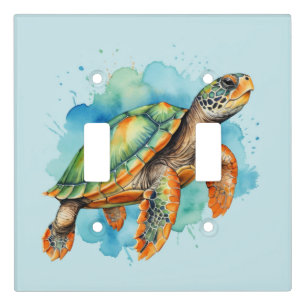 Cute Painting Turtle Light Switch Cover