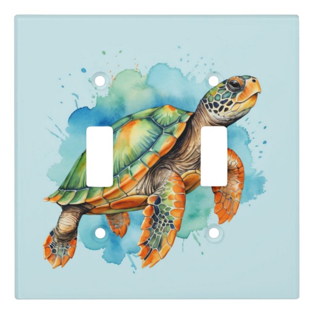 Cute Painting Turtle Light Switch Cover (Front)
