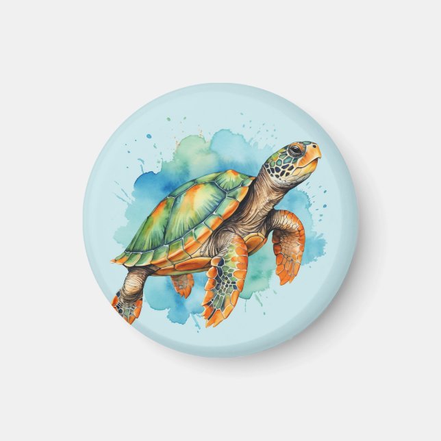 Cute Painting Turtle Magnet (Front)