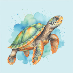 Cute Painting Turtle Sticker