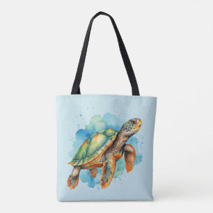 Cute Painting Turtle Tote Bag