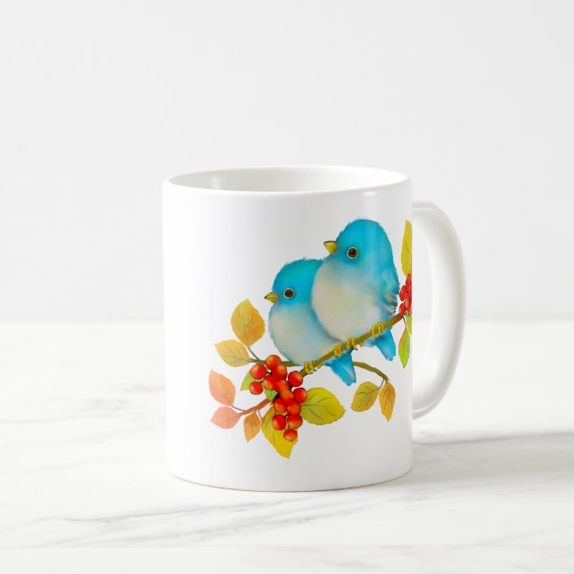 Cute Pair of Bluebirds Bird Mug (Front Right)