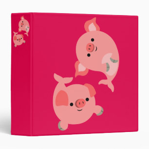 Cute Pair of Cartoon Merpigs 3 Ring Binder