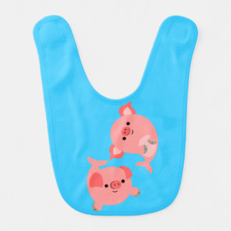 Cute Pair of Cartoon Merpigs Baby Bib