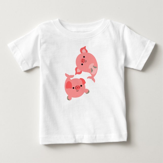Cute Pair of Cartoon Merpigs Baby T-Shirt (Front)