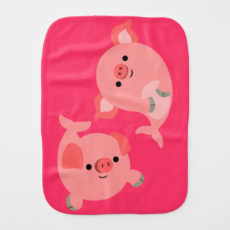 Cute Pair of Cartoon Merpigs Burp Cloth